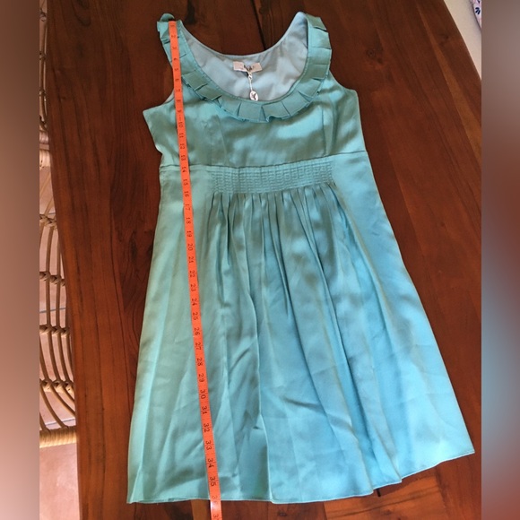 NWT Tibi 100% Tiffany Robins egg blue silk dress M - Picture 8 of 13